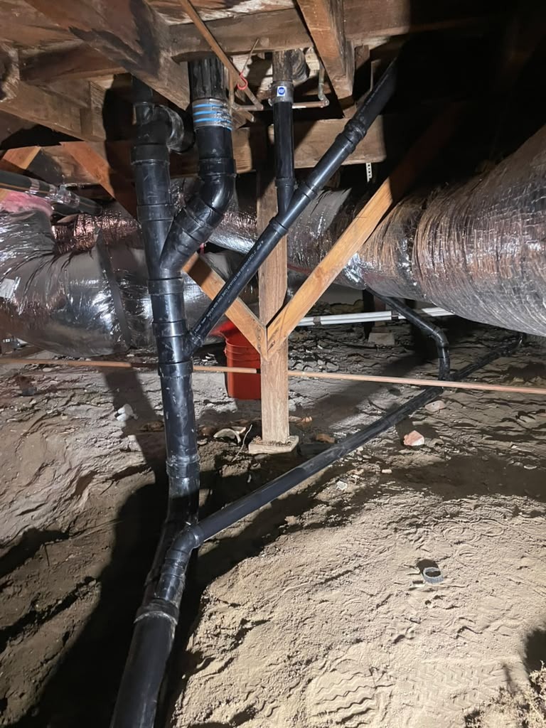 Crawlspace Drain Repiping & Waste Manifold System in Encino, CA